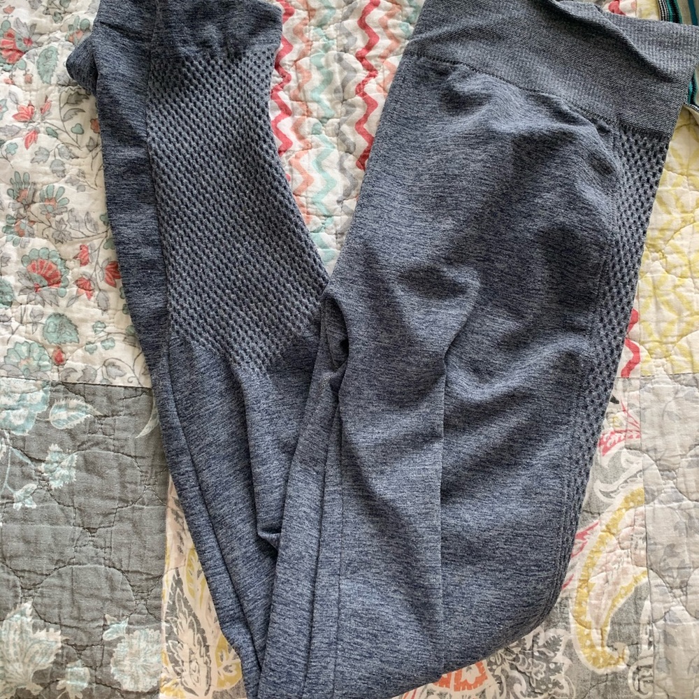 High waisted light blue leggings